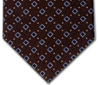 Gravata Cravatterie Internazionali marrom com detalhes em azul claro e branco.